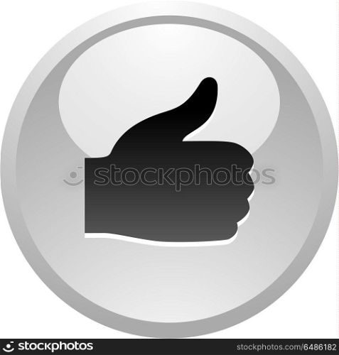 Like, icon on round gray button. Like, icon on round gray button, vector illustration