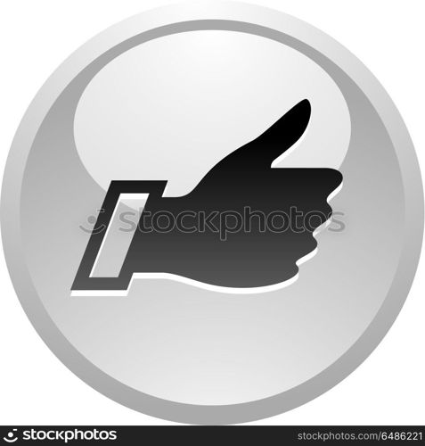 Like, icon on round gray button. Like, icon on round gray button, vector illustration