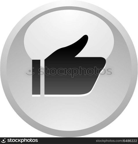 Like, icon on round gray button. Like, icon on round gray button, vector illustration