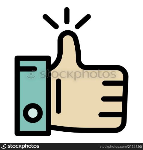 Like icon. Outline like vector icon color flat isolated. Like icon color outline vector