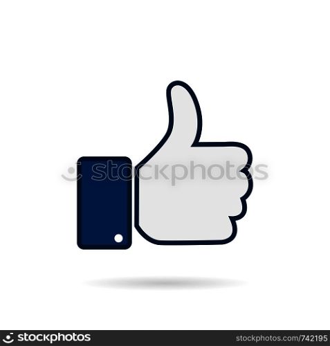 Like icon, Thumb up vector icon in flat design. Eps10. Like icon, Thumb up vector icon in flat design