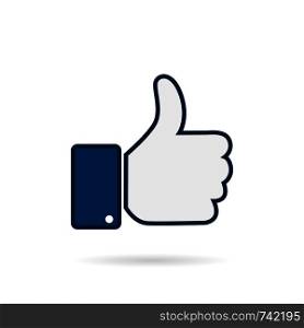 Like icon, Thumb up vector icon in flat design. Eps10. Like icon, Thumb up vector icon in flat design