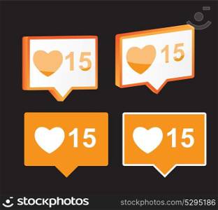 Like Notification Icon Isolated Vector Illustration EPS10. Like Notification Icon Vector Illustration