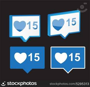 Like Notification Icon Isolated Vector Illustration EPS10. Like Notification Icon Vector Illustration