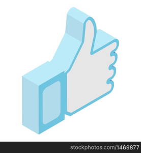 Like thumb up icon. Isometric of like thumb up vector icon for web design isolated on white background. Like thumb up icon, isometric style