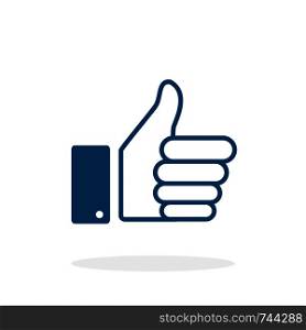 Like - Vector icon like in flat style. Like icon. Thumb up vector illustration