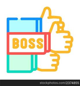 likes for boss color icon vector. likes for boss sign. isolated symbol illustration. likes for boss color icon vector illustration