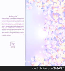 Lilac texture with rose purple flowers and field for text. Vector illustration.