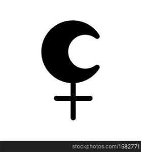 Lilith planet symbol. Vector sign. Astrological calendar. Zodiacal black and white horoscope. Outline illustration. Jyotisha. Hinduism, Indian or Vedic astrology