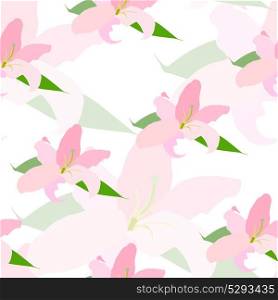 Lilly Flower Seamless Pattern Vector Illustration EPS10. Lilly Flower Seamless Pattern Vector Illustration