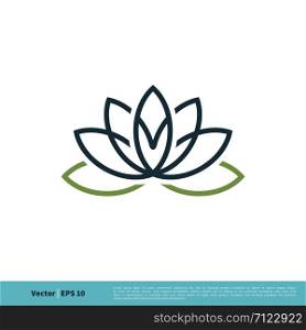 Lily / lotus Flower Icon Vector Logo Template Illustration Design. Vector EPS 10.