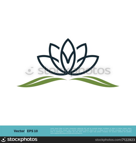 Lily / lotus Flower Icon Vector Logo Template Illustration Design. Vector EPS 10.