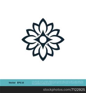 Lily / lotus Flower Icon Vector Logo Template Illustration Design. Vector EPS 10.