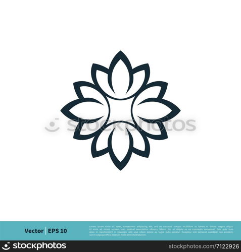 Lily / lotus Flower Icon Vector Logo Template Illustration Design. Vector EPS 10.