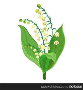 Lily Of The Valley icon. Vector illustration in flat design.. Lily Of The Valley