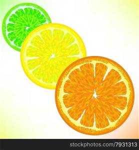 Lime Lemon Orange Isolated on White Backgroud.. Lime Lemon Orange