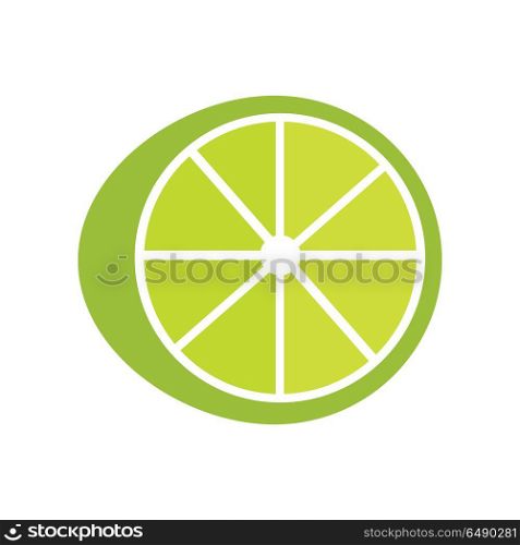Lime lemon vector in flat style design. Fruit illustration for conceptual banners, icons, mobile app pictogram, infographic, and logotype element. Isolated on white background. . Lime Vector Illustration In Flat Style Design. . Lime Vector Illustration In Flat Style Design.