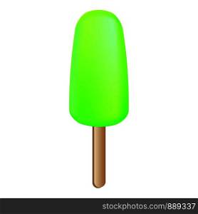 Lime popsicle icon. Cartoon of lime popsicle vector icon for web design isolated on white background. Lime popsicle icon, cartoon style