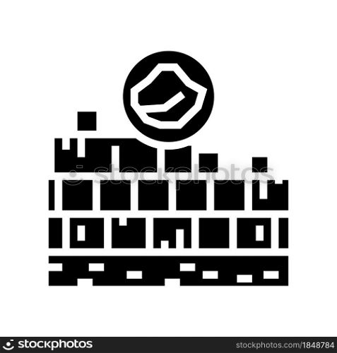 limestone quarry glyph icon vector. limestone quarry sign. isolated contour symbol black illustration. limestone quarry glyph icon vector illustration