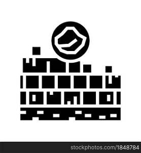 limestone quarry glyph icon vector. limestone quarry sign. isolated contour symbol black illustration. limestone quarry glyph icon vector illustration