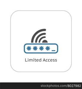 Limited Access Icon. Flat Design.. Limited Access Icon. Flat Design. Mobile Devices and Services Concept. Isolated Illustration.