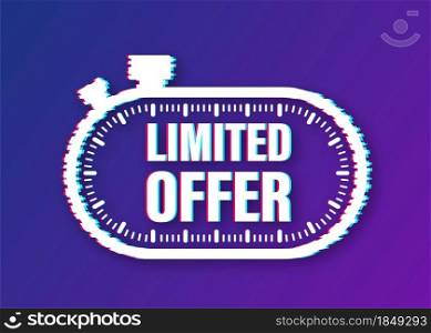 Limited offer, great design for any purposes. Glitch icon. Best product. Vector stock illustration. Limited offer, great design for any purposes. Glitch icon. Best product. Vector stock illustration.