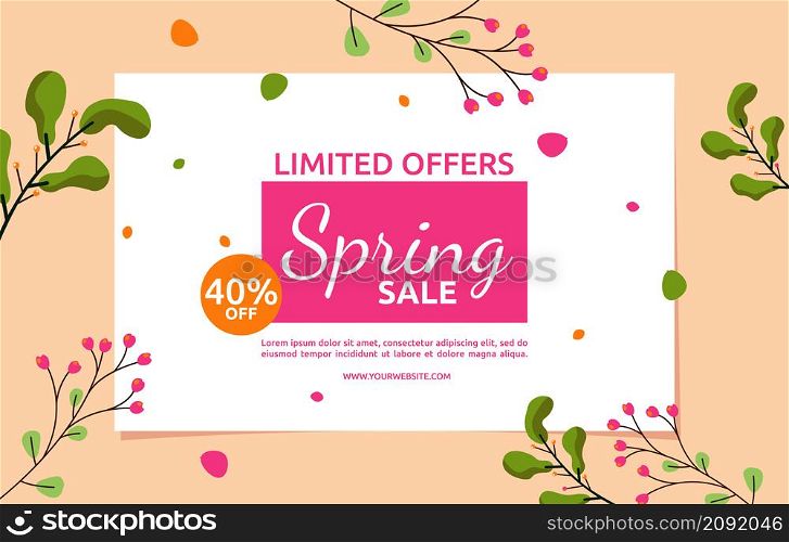 Limited Price Spring Sale Flower Floral Season Marketing Banner Business
