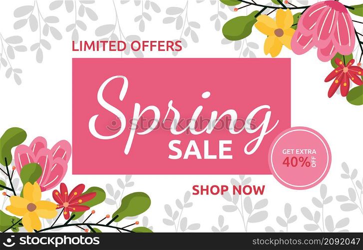 Limited Spring Sale Flower Floral Season Marketing Banner Business