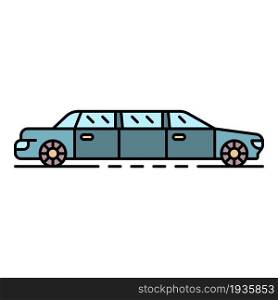 Limousine car icon. Outline limousine car vector icon color flat isolated. Limousine car icon color outline vector