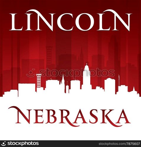 Lincoln Nebraska city skyline silhouette. Vector illustration