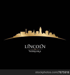 Lincoln Nebraska city skyline silhouette. Vector illustration