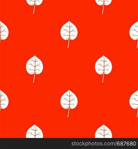 Linden leaf pattern repeat seamless in orange color for any design. Vector geometric illustration. Linden leaf pattern seamless