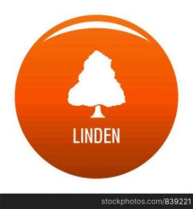 Linden tree icon. Simple illustration of linden tree vector icon for any design orange. Linden tree icon vector orange