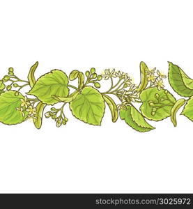 linden vector pattern. linden branches vector pattern on white background