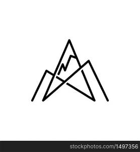 Line Art Abstract Mountain A Letter