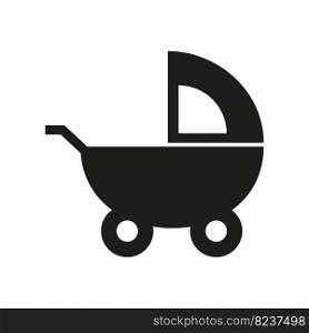 Line art baby stroller icon. Vector illustration. EPS 10.. Line art baby stroller icon. Vector illustration.