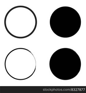 Line art brush circles. Coffee pattern. Round frame set. Round shape. Stains from a cup of coffee. Vector illustration. Stock image. EPS 10.. Line art brush circles. Coffee pattern. Round frame set. Round shape. Stains from a cup of coffee. Vector illustration. Stock image. 