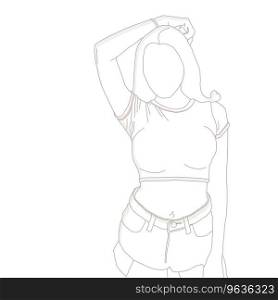 Line art fashion people Royalty Free Vector Image