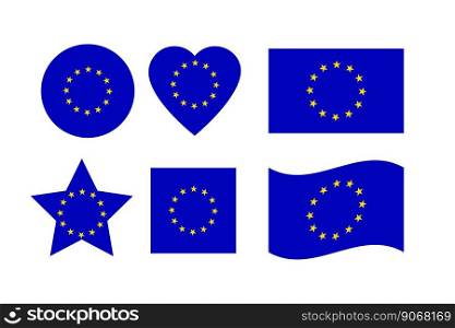 Line art flag of European Union figures. Geometric design. Vector illustration. EPS 10.. Line art flag of European Union figures. Geometric design. Vector illustration.