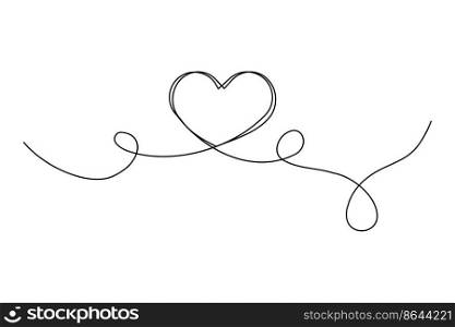 Line art heart one line. Single line. Contour symbol. Vector illustration. stock image. EPS 10.. Line art heart one line. Single line. Contour symbol. Vector illustration. stock image. E