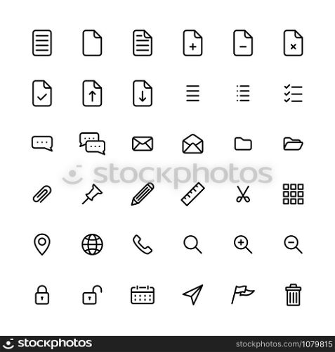 Line Art Icon Set Vector Template Illustration Design