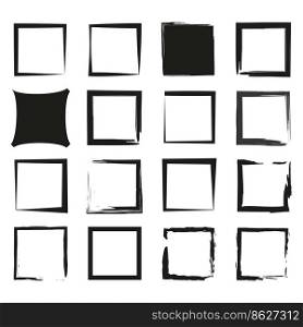 Line art illustration with brush squares. Brush texture. Photo frame. Vector illustration. Stock picture. EPS 10.. Line art illustration with brush squares. Brush texture. Photo frame. Vector illustration. Stock picture. 
