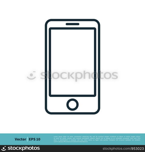 Line Art Smartphone Icon Vector Logo Template Illustration Design. Vector EPS 10.