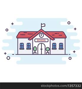 Line art style. School ilustration vector background. Back to school concept