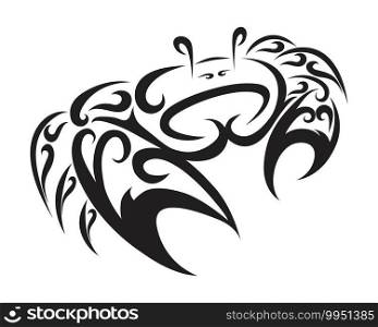 Line art vector logo of Fiddler crabs. It is sign of cancer zodiac. 