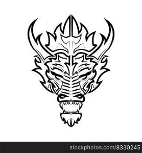 Line art vector of A dragon head. Can be used to make a logo Or decorative items
