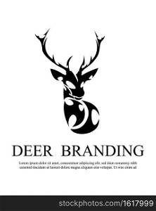 Line art vector of deer head. Suitable for use as decoration or logo.