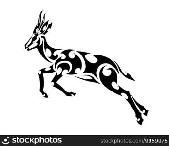 Line art vector of springbok is jumping. Suitable for use as decoration or logo.
