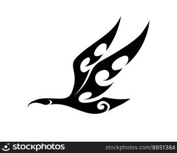 Line art vector of swan that is flying. Suitable for use as decoration or logo.