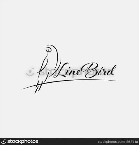 Line bird logo design template vector isolated